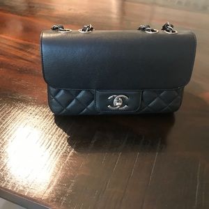 Chanel caviar all about flap bag black